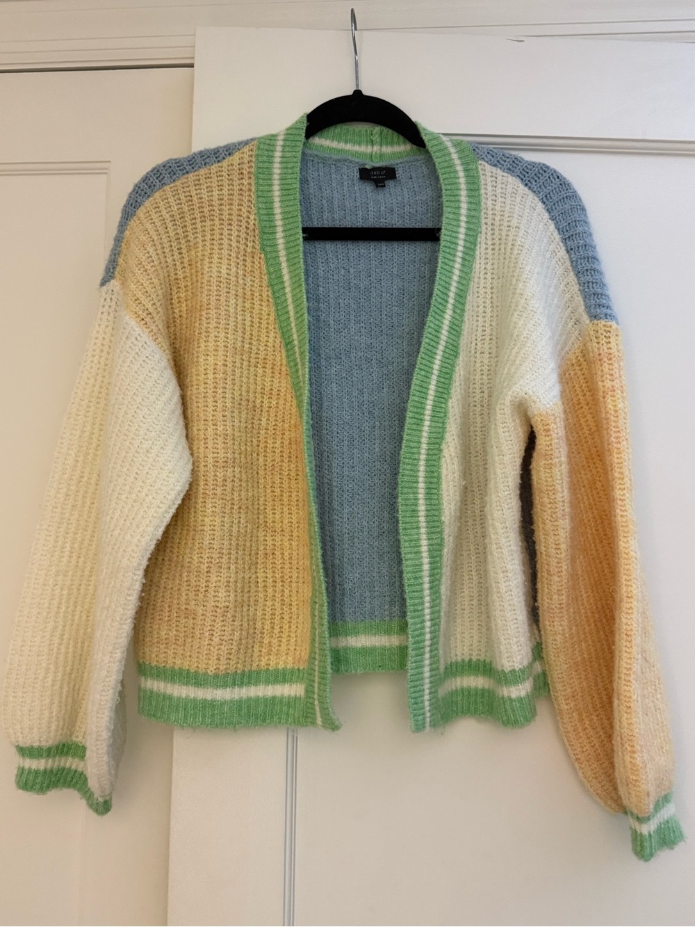 Debut Chunky Colorblock Open Front Cardigan | Pastel Multi | Women’s S/M